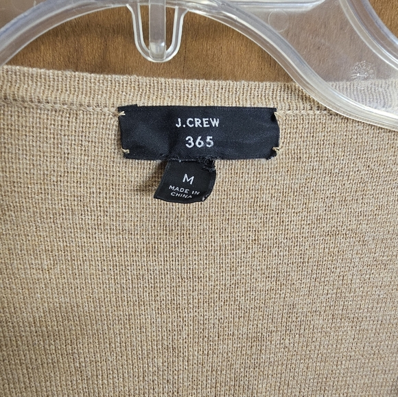 J. CREW 365 Womens Long Sleeve Open Front Cardigan Sweater Duster Beige Medium - Picture 4 of 8